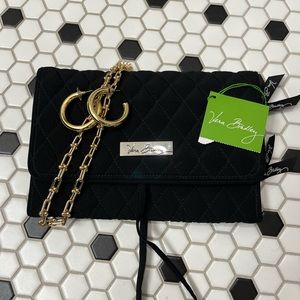 NWT Vera Bradley Classic Black Quilted All Wrapped Up Jewelry Roll